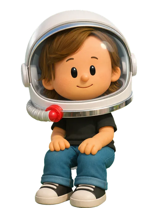 Brad Frost drawn as a chunky cartoon kid on the Backyard Designers bench