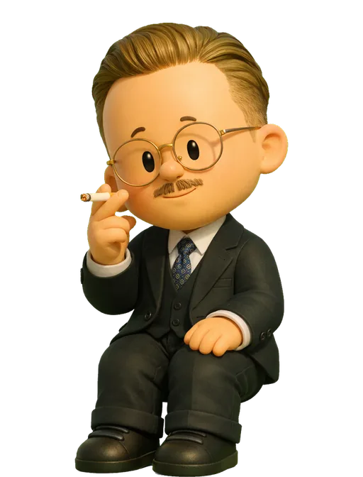 Bradley Ziffer drawn as a chunky cartoon kid on the Backyard Designers bench