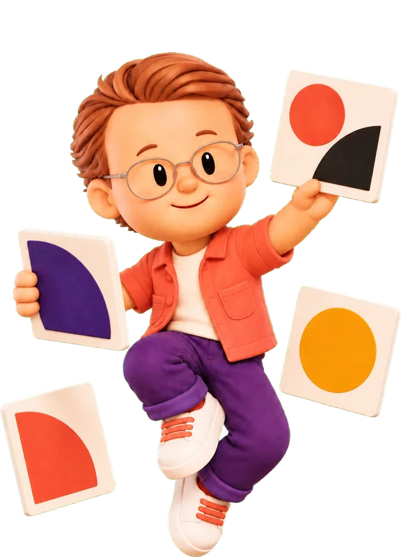 Eduard Wieandt drawn as a chunky cartoon kid mid-play in the Backyard Designers yard